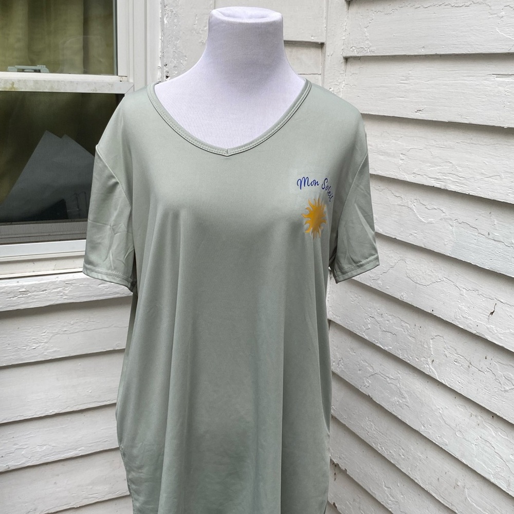 🏷️ Mon Soleil ☀️ Olive Green Short Sleeve Tee - Picture 5 of 7
